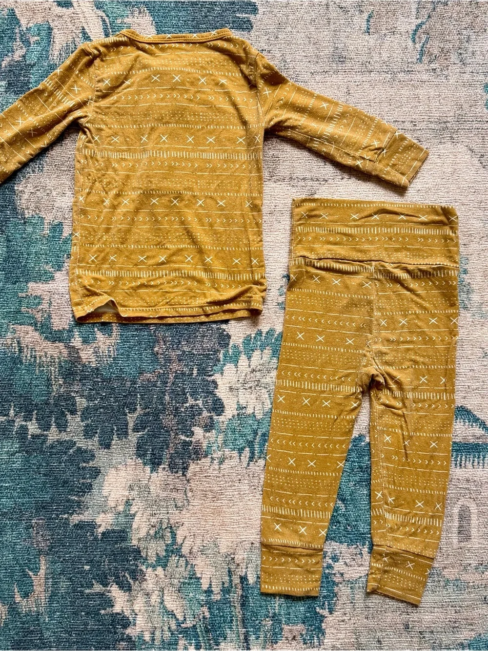 Lou Lou & Company Baby Henley Top & Pants Set in Mustard - 6-12 Months